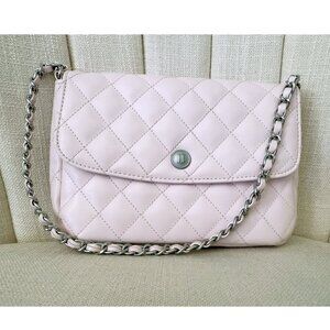 AS IS Janie & Jack quilted PETAL PINK little girl PURSE crossbody chain pastel